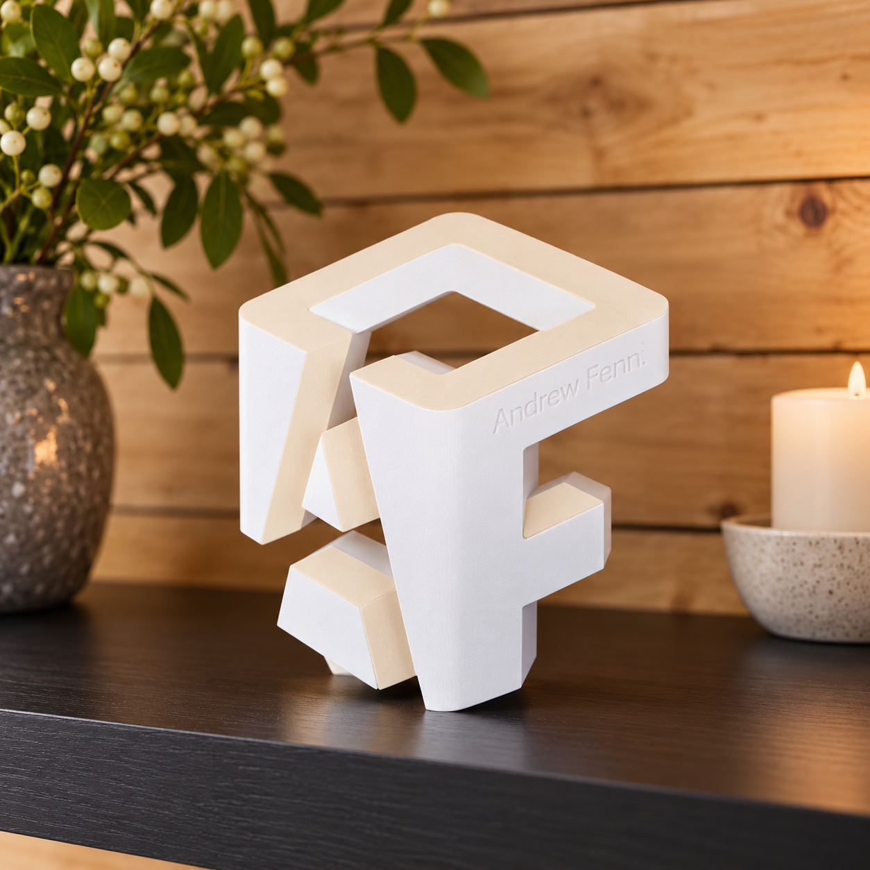 Andrew Fanni : logo réalisé en impression 3D