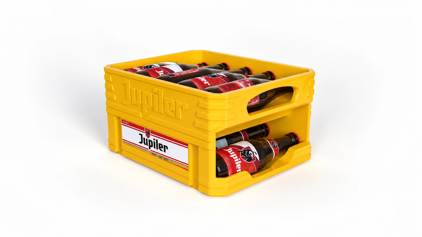 Jupi : le casier jaune vu de trois quarts sur fond blanc